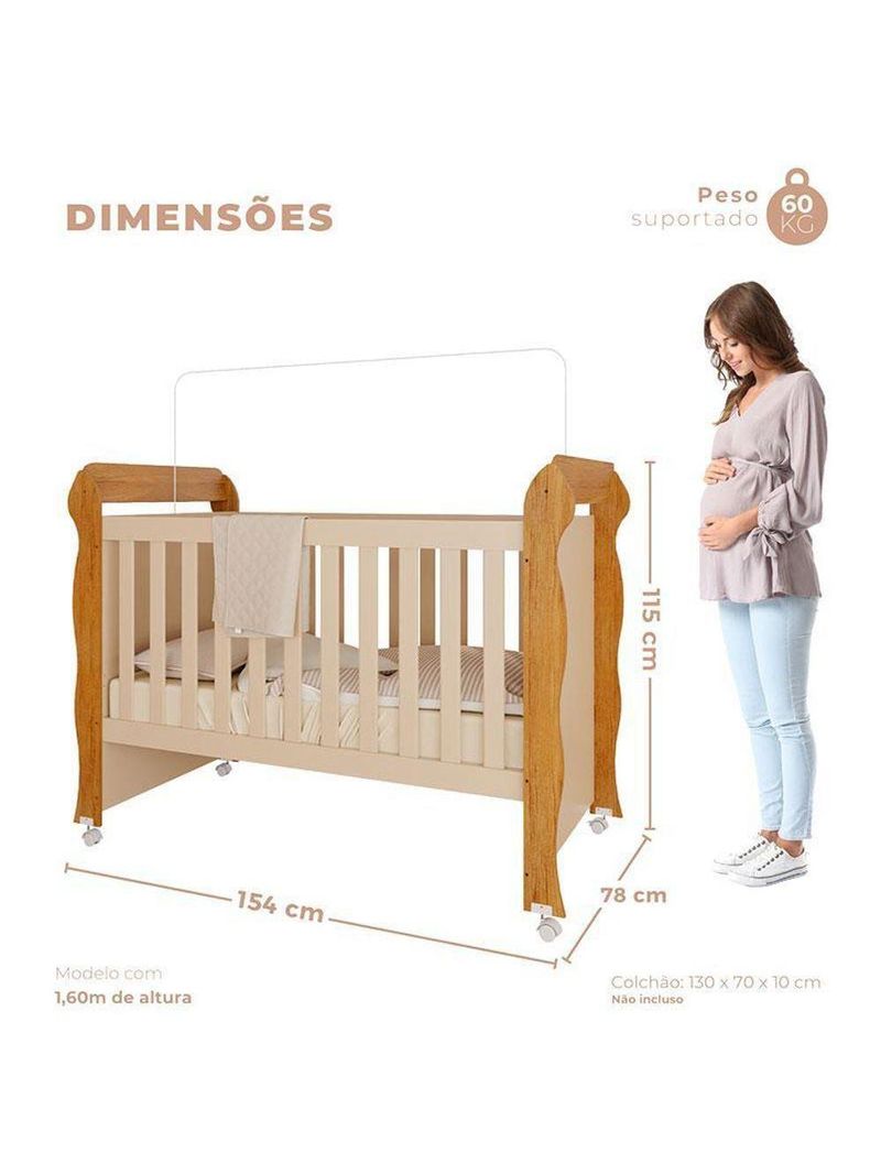 Berço Americano Mirelle Off White Bétula– Carolina Baby