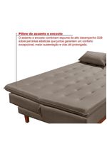 Sofá Cama Reclinável Santorini Veludo Confortável Base De Madeira Capuccino 165