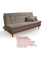 Sofá Cama Reclinável Santorini Veludo Confortável Base De Madeira Capuccino 165