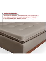 Sofá Cama Reclinável Santorini Veludo Confortável Base De Madeira Capuccino 165