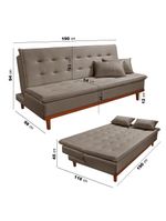 Sofá Cama Reclinável Santorini Veludo Confortável Base De Madeira Capuccino 165