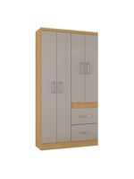 Guarda Roupa Solteiro Milão 4 Portas Damasco Off White – Poquema