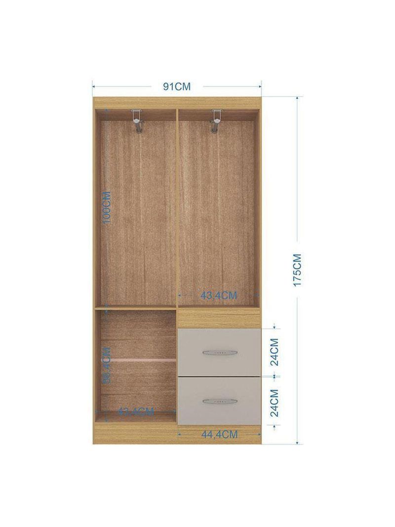 Guarda Roupa Solteiro Milão 4 Portas Damasco Off White – Poquema