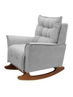 Poltrona Amamentação De Balanço Helena + Puff Boucle Quarto Cinza Escuro