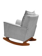 Poltrona Amamentação De Balanço Helena + Puff Boucle Quarto Cinza Escuro