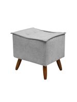 Poltrona Amamentação De Balanço Helena + Puff Boucle Quarto Cinza Escuro