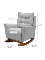 Poltrona Amamentação De Balanço Helena + Puff Boucle Quarto Cinza Escuro