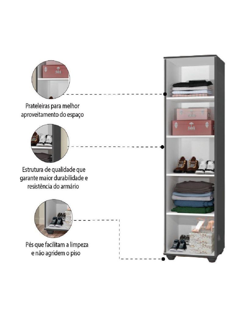 Armário Multiuso Lavanderia Sofia Preto