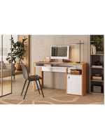 Escrivaninha Mesa para Computador Telasul Versa Home 1 Porta Freijó/Branco