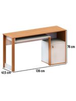 Escrivaninha Mesa para Computador Telasul Versa Home 1 Porta Freijó/Branco