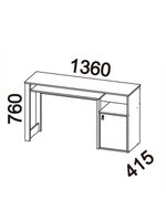 Escrivaninha Mesa para Computador Telasul Versa Home 1 Porta Freijó/Branco
