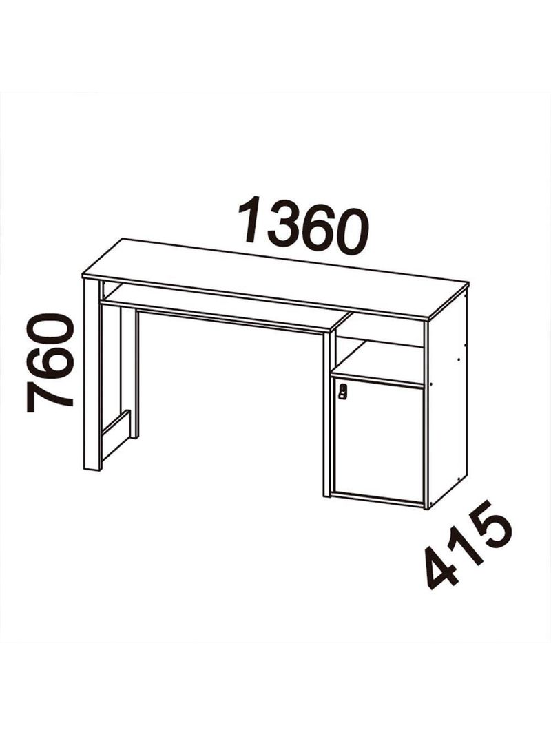 Escrivaninha Mesa para Computador Telasul Versa Home 1 Porta Freijó/Branco