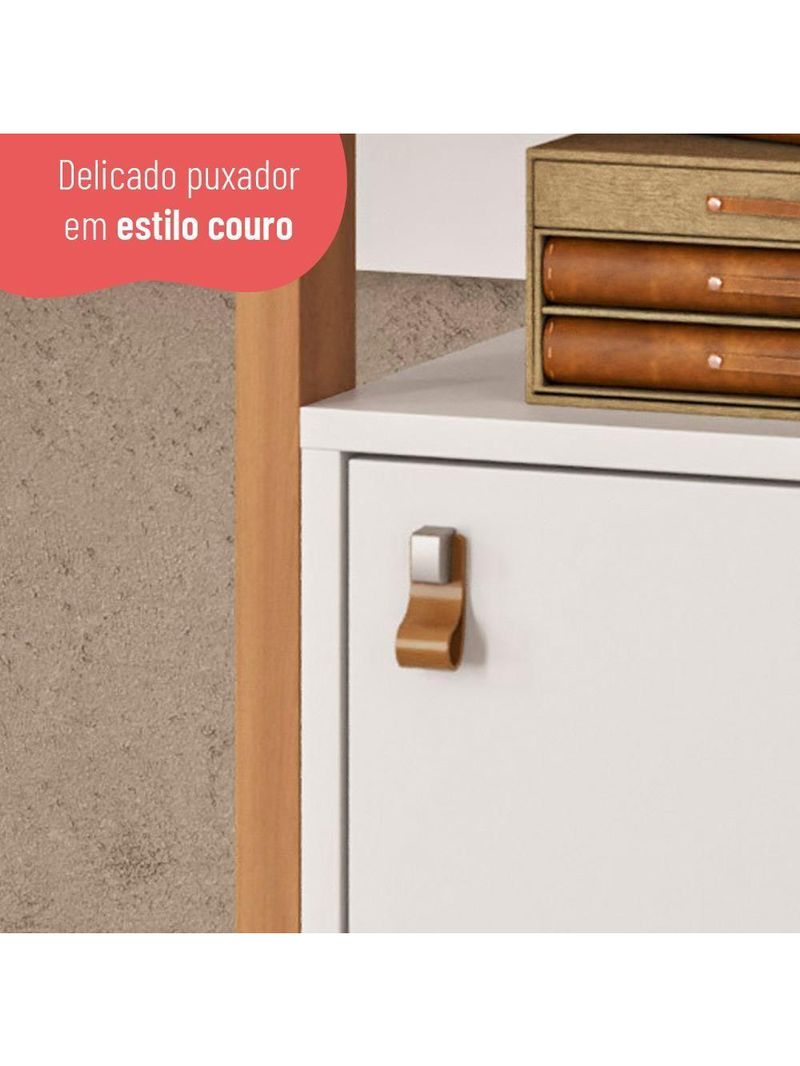 Escrivaninha Mesa para Computador Telasul Versa Home 1 Porta Freijó/Branco