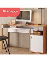 Escrivaninha Mesa para Computador Telasul Versa Home 1 Porta Freijó/Branco