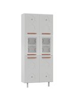 Armário Paneleiro Aço Telasul Mirage New Com Vidro Branco