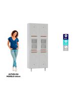 Armário Paneleiro Aço Telasul Mirage New Com Vidro Branco