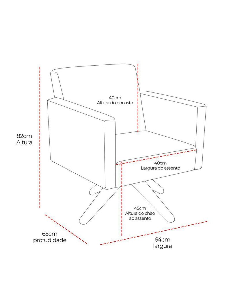 Poltrona Jade Aconchego Decor Tecido Boucle Base Giratória Cinza Escuro