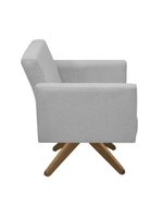 Poltrona Jade Aconchego Decor Tecido Boucle Base Giratória Cinza Escuro