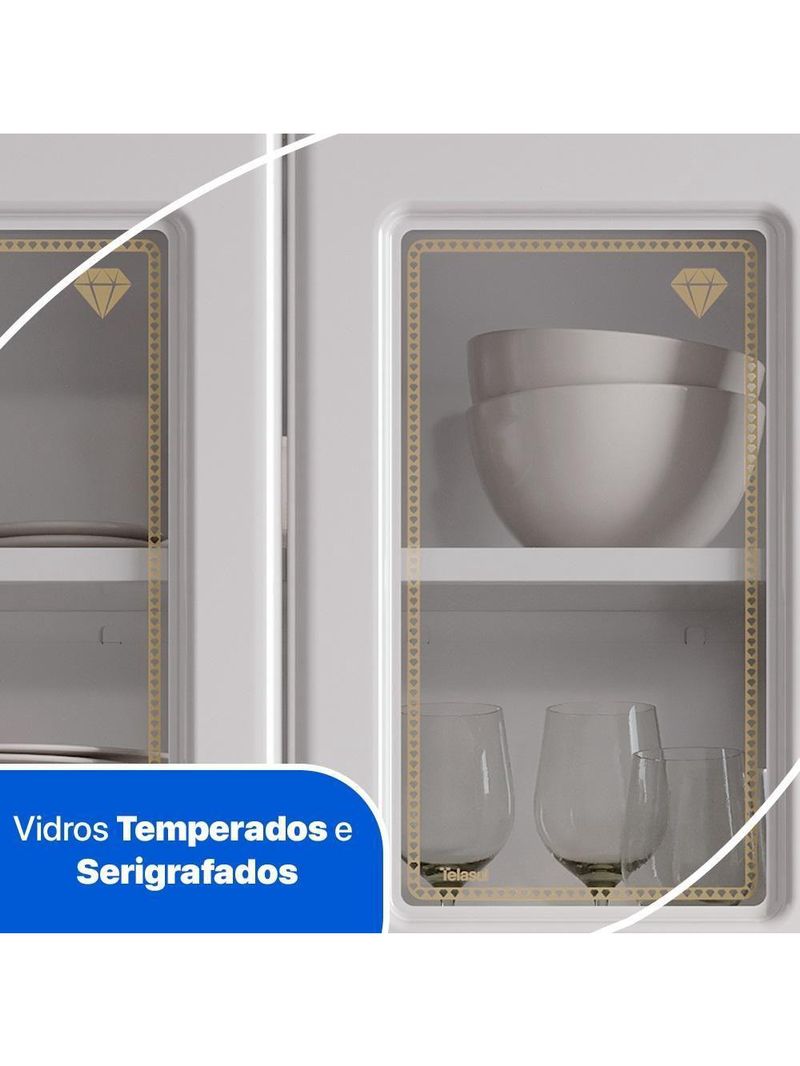Cozinha De Aço Compacta Telasul Diamante 4Pçs C/ Kit Branco