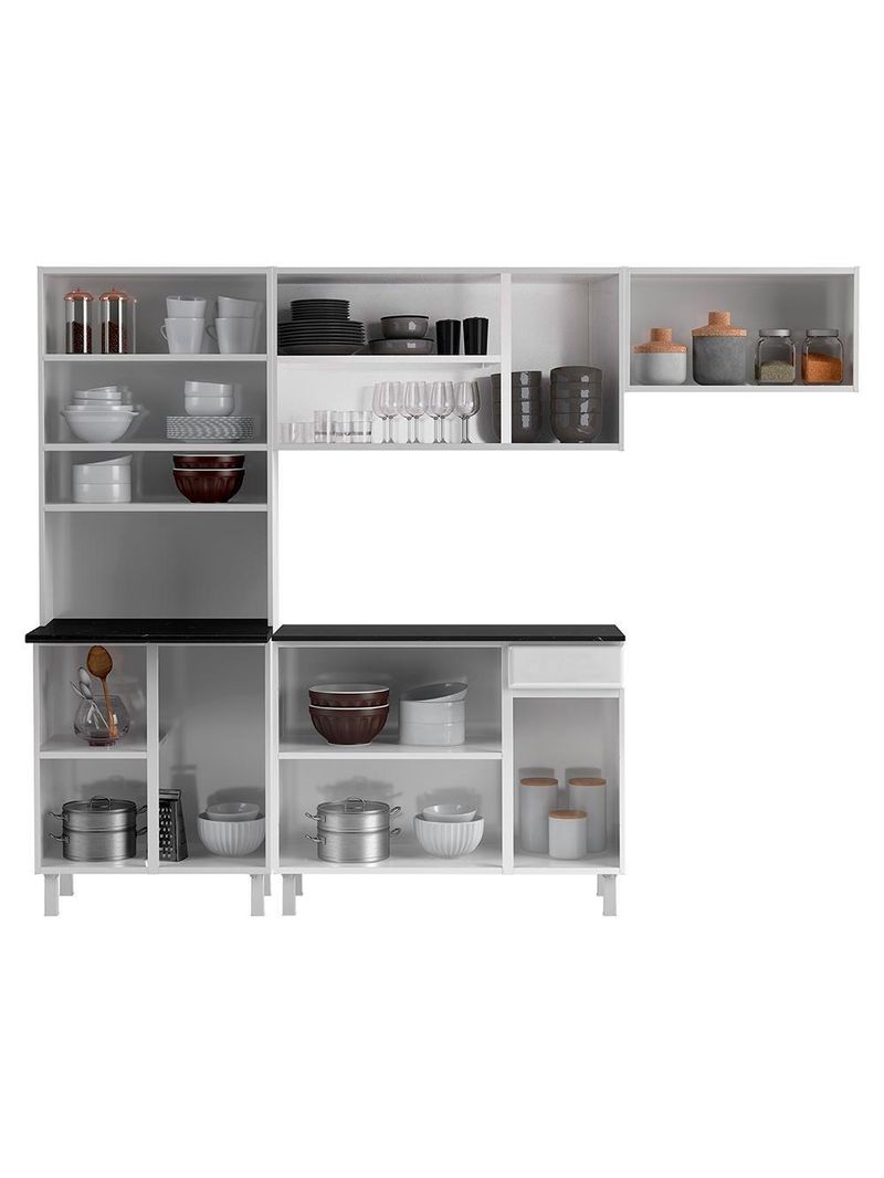 Cozinha De Aço Compacta Telasul Diamante 4Pçs C/ Kit Branco