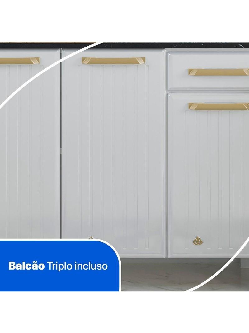 Cozinha De Aço Compacta Telasul Diamante 4Pçs C/ Kit Branco