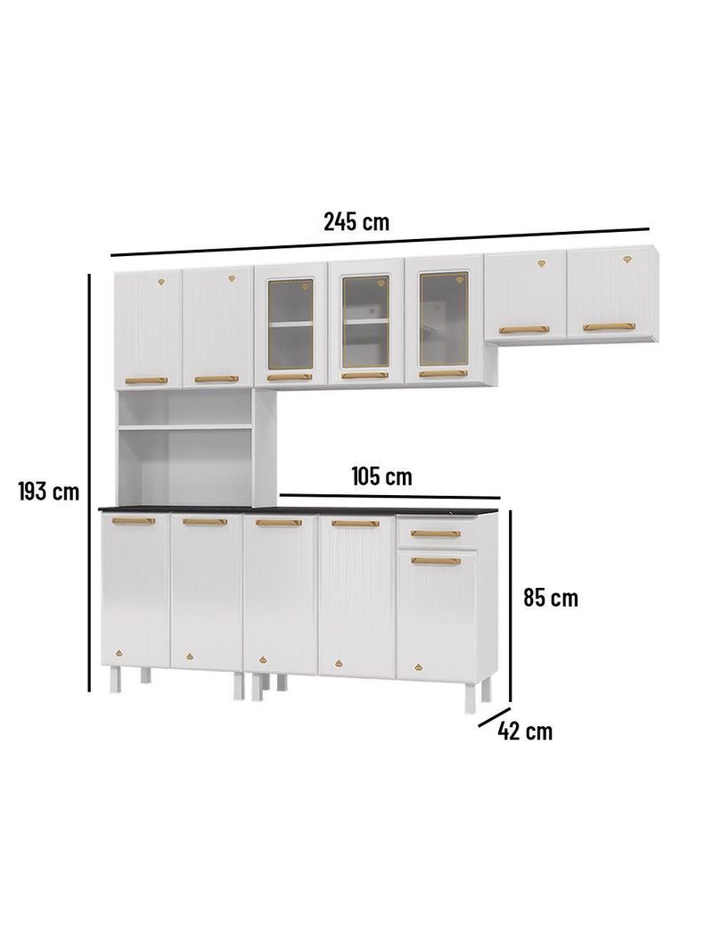 Cozinha De Aço Compacta Telasul Diamante 4Pçs C/ Kit Branco