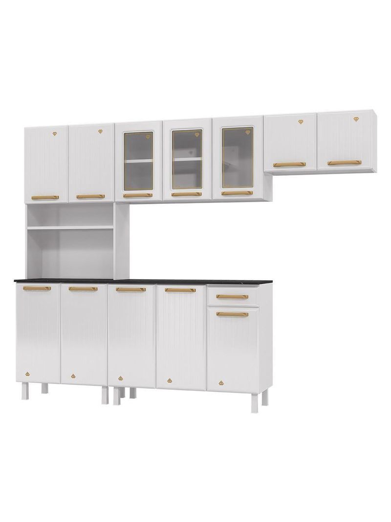 Cozinha De Aço Compacta Telasul Diamante 4Pçs C/ Kit Branco