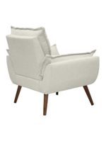 Poltrona Opala Decorativa Conforto Tecido Boucle Pé Trapézio Off White
