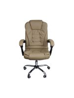 Cadeira De Escritório Presidente Reclinável Ergonômica Bege
