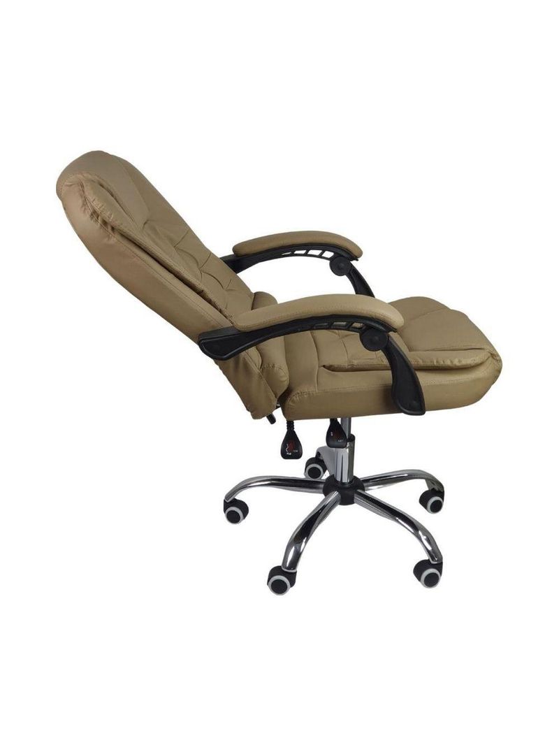 Cadeira De Escritório Presidente Reclinável Ergonômica Bege