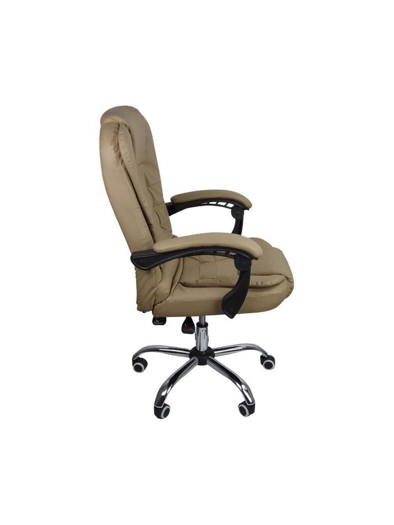 Cadeira De Escritório Presidente Reclinável Ergonômica Bege