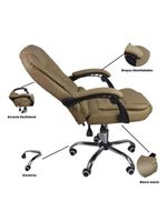 Cadeira De Escritório Presidente Reclinável Ergonômica Bege