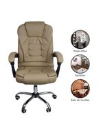 Cadeira De Escritório Presidente Reclinável Ergonômica Bege