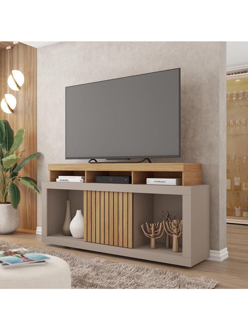 Bancada Rack Para Tv Até 55 Polegadas Frost Marrom Caemmun