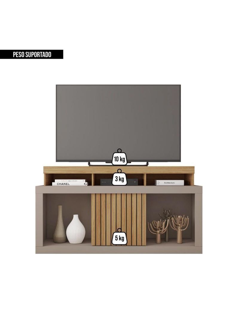 Bancada Rack Para Tv Até 55 Polegadas Frost Marrom Caemmun