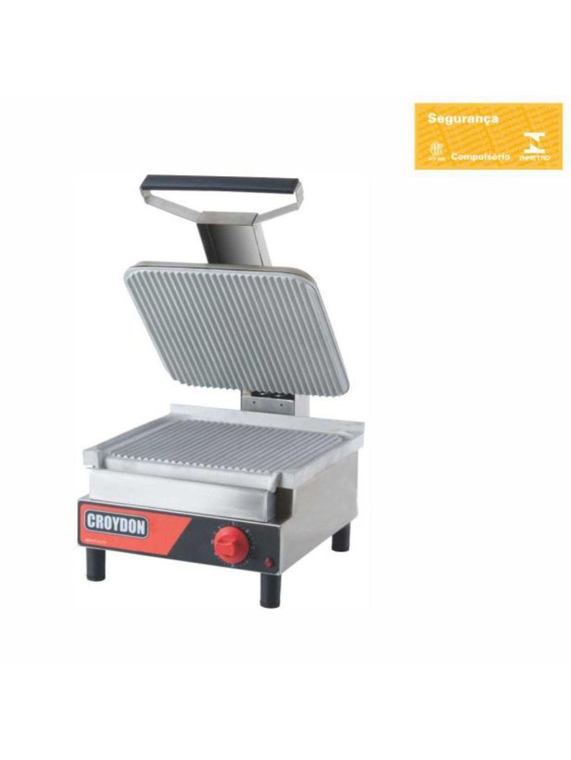 Sanduicheira Elétrica Simples Estriada Sase Croydon Chapa Para Lanche Sase - 220v