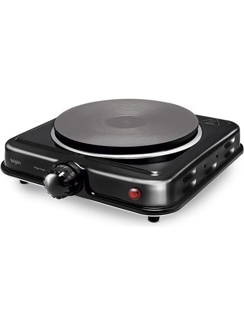 Fogão Elétrico De Mesa 1 Prato 1000W FG01 Single Cook Preto Elgin 110V