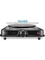 Fogão Elétrico De Mesa 1 Prato 1000W FG01 Single Cook Preto Elgin 110V