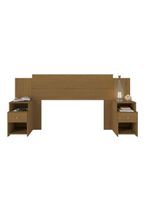 Cabeceira Extensível para Cama Solteiro, Casal e Queen com Mesa de Cabeceira Maceió Carvalho