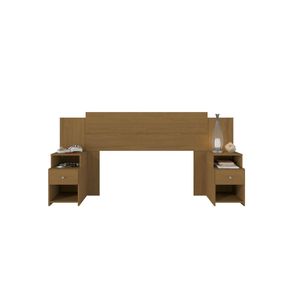 Cabeceira Extensível para Cama Solteiro, Casal e Queen com Mesa de Cabeceira Maceió Carvalho