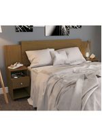 Cabeceira Extensível para Cama Solteiro, Casal e Queen com Mesa de Cabeceira Maceió Carvalho