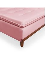 Sofá Cama Reclinável Santorini Veludo Confortável Base de Madeira Rosa 200