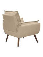 Poltrona Opala Decorativa Conforto Tecido Boucle Pé Trapézio Areia