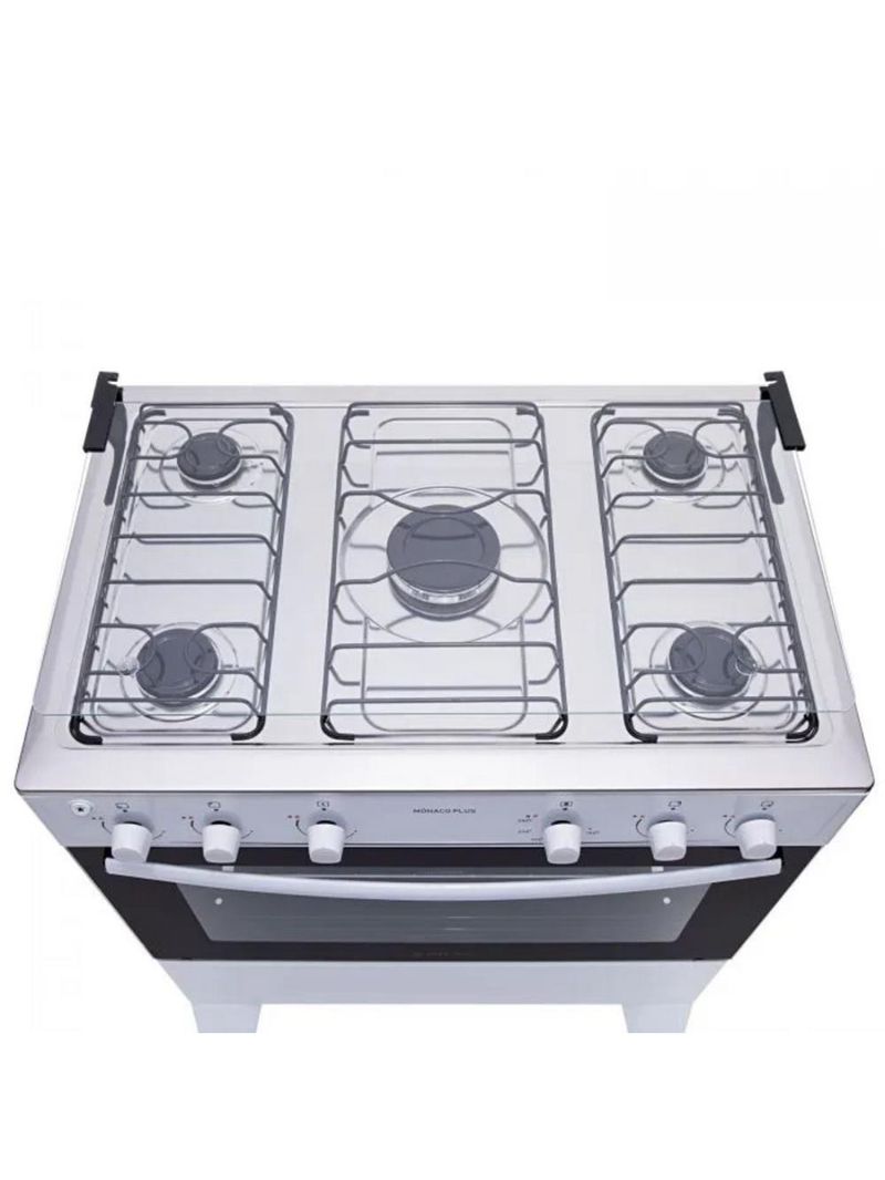 Fogão Atlas 5 Bocas Mônaco Plus Branco Com Mesa Inox Bivolt