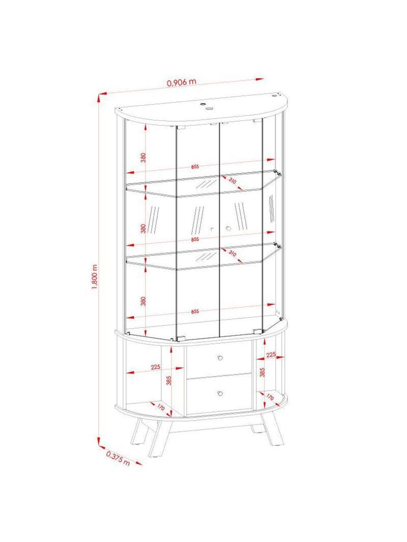 Aparador Para Sala Buffet Ambiente Mônaco E Cristaleira Moss Cumaru Opala - Madetec