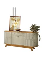 Aparador Para Sala Buffet Ambiente Mônaco E Cristaleira Moss Cumaru Opala - Madetec