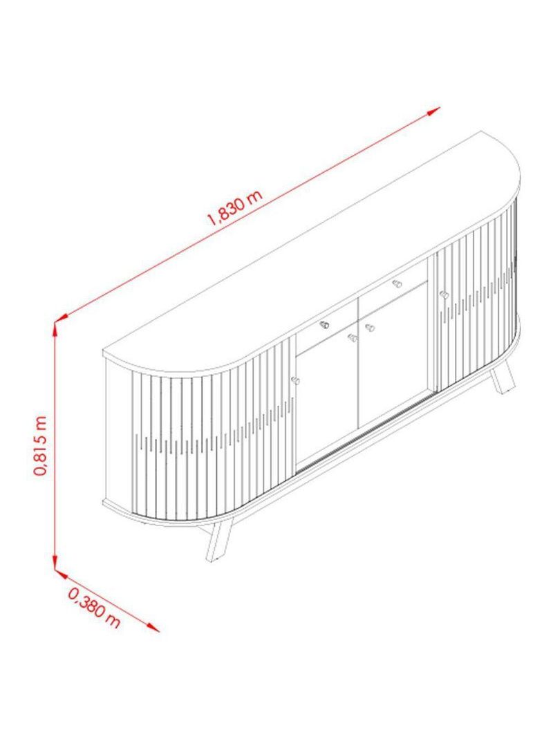 Aparador Para Sala Buffet Ambiente Mônaco E Cristaleira Moss Cumaru Opala - Madetec