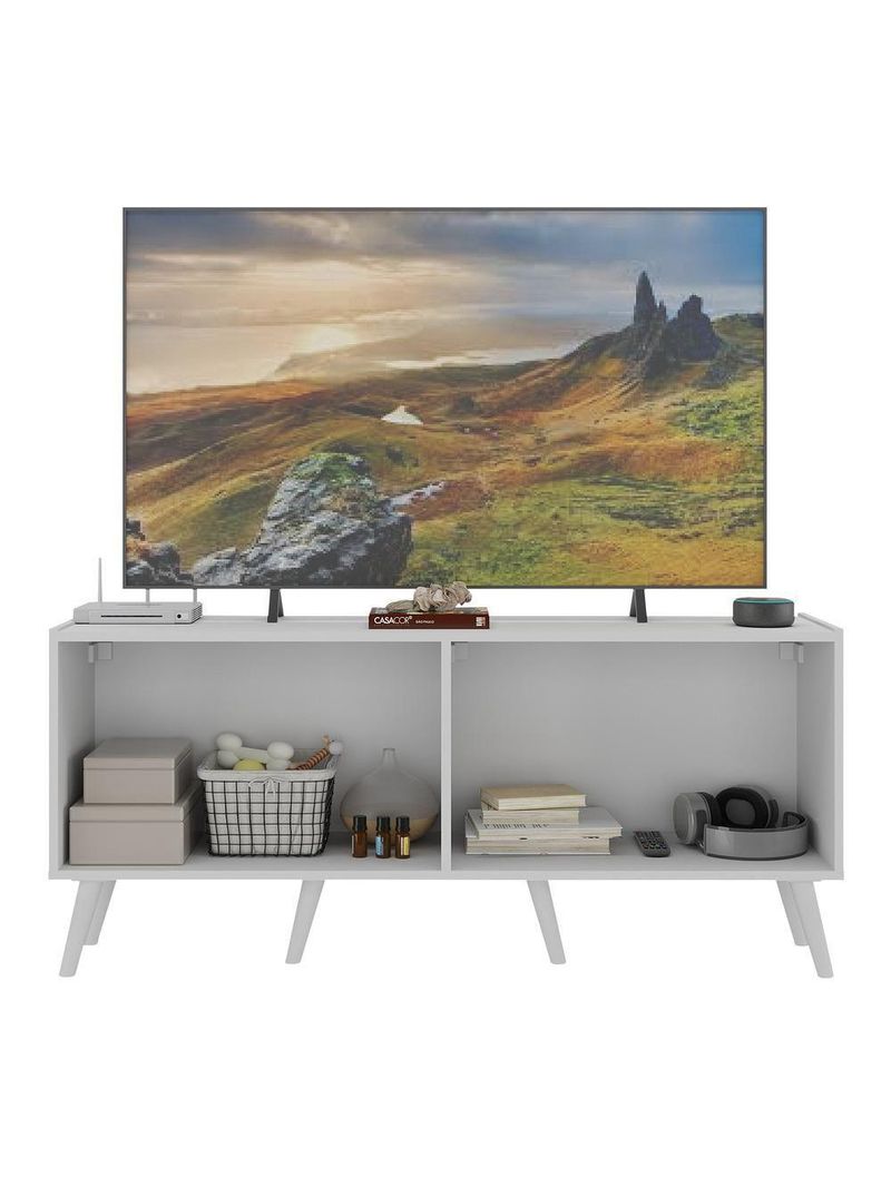 Rack Retrô para TV até 50" com 4 Portas – MP1071 Branco – Multimóveis