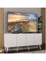 Rack Retrô para TV até 50" com 4 Portas – MP1071 Branco – Multimóveis