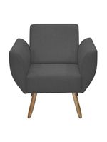 Poltrona Jolly Decorativa Em Tecido Boucle Com 1 Assento Chumbo